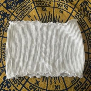 WHITE BANDEAU TOP